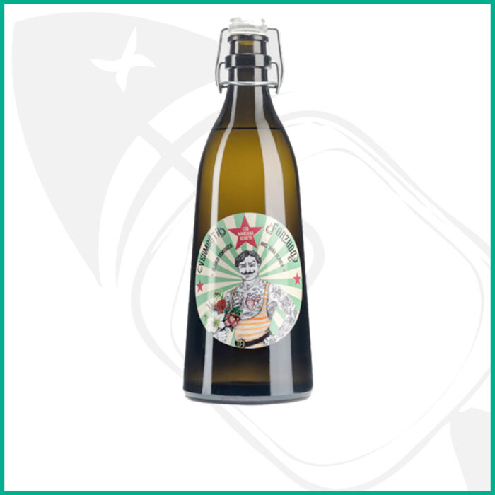 FORZUDOBLweb Vermouth blanco El Forzudo con manzana reineta. Botella de 1L