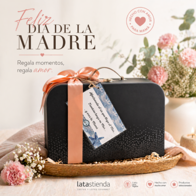 cesta regalo día de la madre con dulces y conservas gourmet