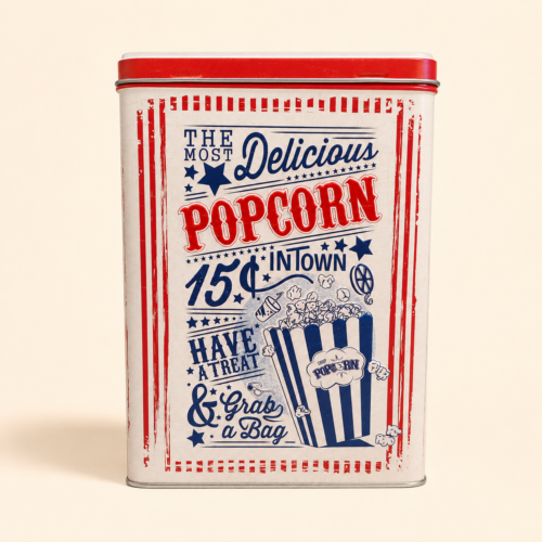 Caja Metal Palomitas Retro