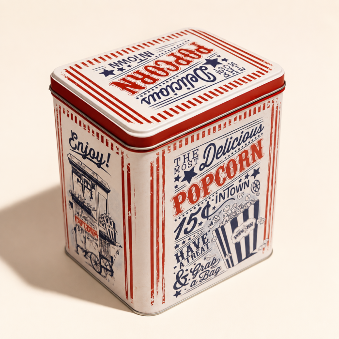 caja metálica vintage palomitas Caja Metal Palomitas Retro